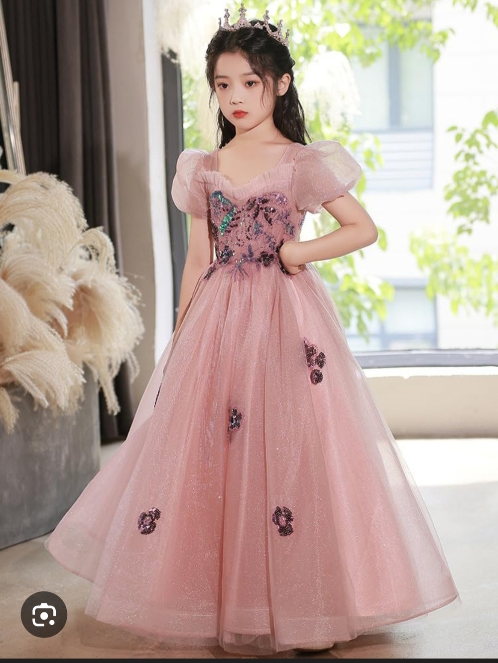 Sparkle Pink Princess Tulle Dress for Girls